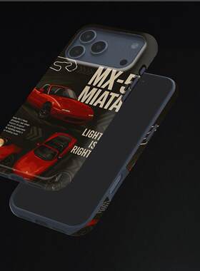 马自达MX5硬壳磨砂磁吸手机壳适用苹果iphone17promax华为FINDX8PROOPPOFINDX9PRO荣耀500proP70ULTRA