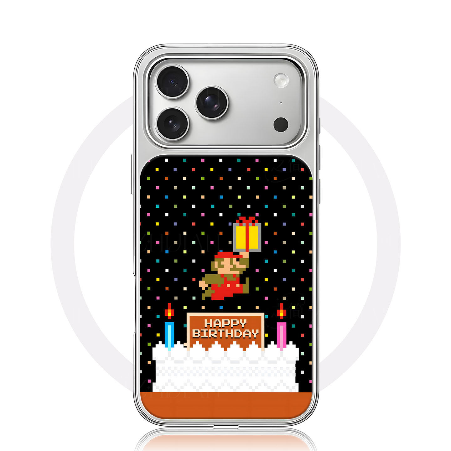 马里奥生日贺图手机壳大孔电镀黑框碳纤纹二合一磁吸适用苹果17promax华为小米17PROMAXMATE70PROPLUSPURA70P