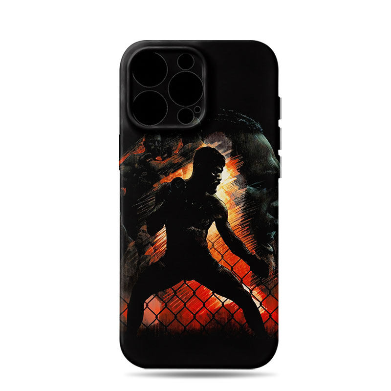 笼中格斗拳手磨砂磁吸手机壳大孔亮面硬壳适用苹果iphone18promax华为PURAXVIEWOPPOFINDX6PRO小米17PROMAX