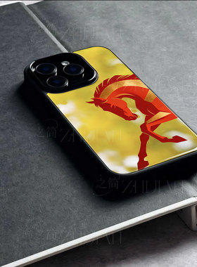 苹果17promax红马j玻璃手机壳马年新年祝福有钱适用苹果华为红米NOTE15PROPLUS三星S25ULTRAP80ULTRANOVA15pr