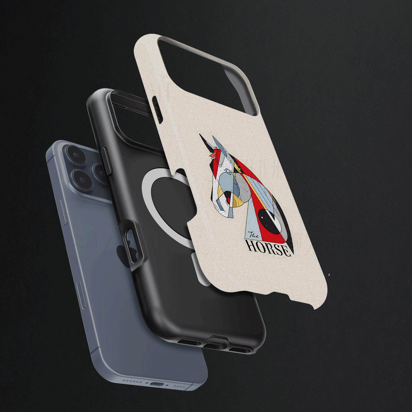 几何马头硬壳磨砂磁吸手机壳适用苹果iphone17promax华为P80PROmate80pro小米17PROMAXVIVOX200S