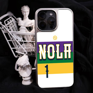 NOLA1号球衣手机壳大孔电镀黑框碳纤纹二合一磁吸适用苹果17promax华为MATE60PROPLUSPURA70ULTRAPURA80ULTRA