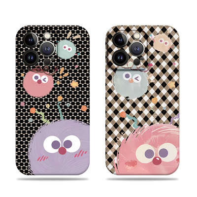 苹果17promax三只煤球菲林情侣手机壳适用苹果华为VIVOY300PRO小米15PRO一加ace6红米TURBO4PRO红米K70PRO