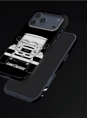 丰田陆巡线稿硬壳磨砂磁吸手机壳适用苹果iphone17promax华为P70ULTRA小米17PROMAXOPPOFINDX9PROVIVOX200至