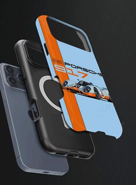 海湾保时捷917硬壳磨砂磁吸手机壳适用苹果iphone17promax华为荣耀MAGIC7PROMATE80PROMAXP60proOPPOFINDX9PR