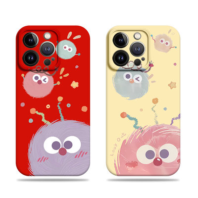 苹果17promax三只煤球菲林情侣手机壳适用苹果华为OPPOK12SVIVOX200PROMINI小米14PROOPPOK12XMATE50PRO