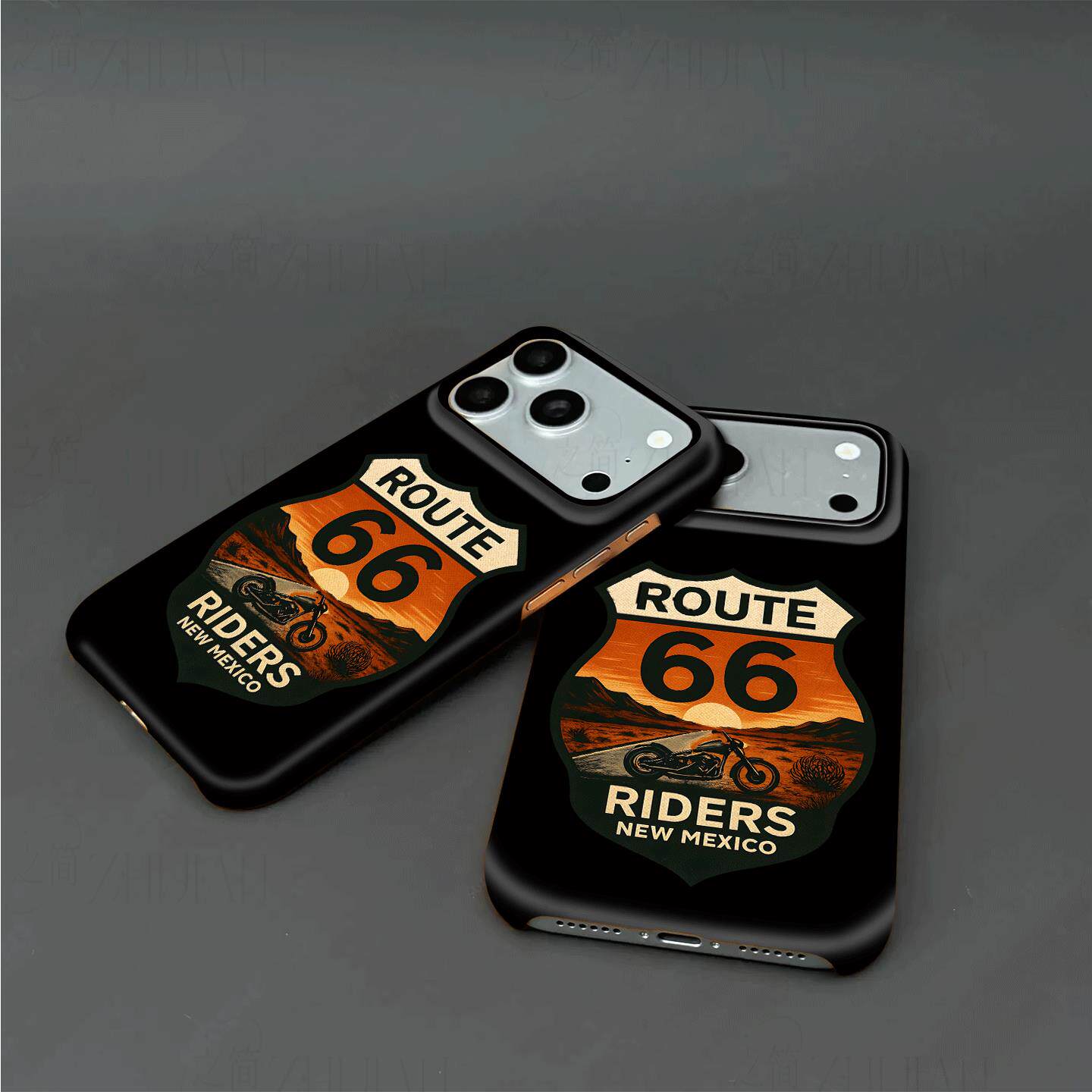 66号公路摩托硬壳磨砂磁吸手机壳适用苹果iphone17promax华为P80ULTRAP80PROFINDX8PRO小米15PRO