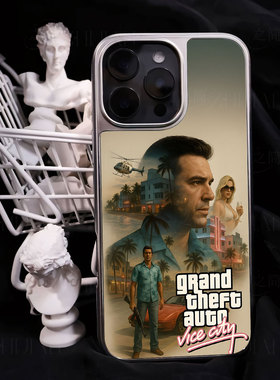 罪恶都市手机壳大孔电镀黑框碳纤纹二合一磁吸适用苹果17promax华为MATE60PROPLUSMATE70PROPLUSPURA70ULTRA