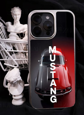 双色野马跑车手机壳大孔电镀黑框碳纤纹二合一磁吸适用苹果17promax华为PURA80PROPLUS小米14PROPURA70PROPLU