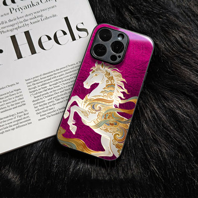 苹果17promax彩条马y玻璃手机壳马年新年祝福有钱适用苹果华为VIVOY300PRONOVA13PRO荣耀MAGIC8PRO麦芒40