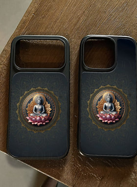 佛像坐莲手机壳大孔电镀黑框碳纤维二合一玻璃适用苹果17promax华为PURA80PROPLUSP60PROPURA70PROPLUS