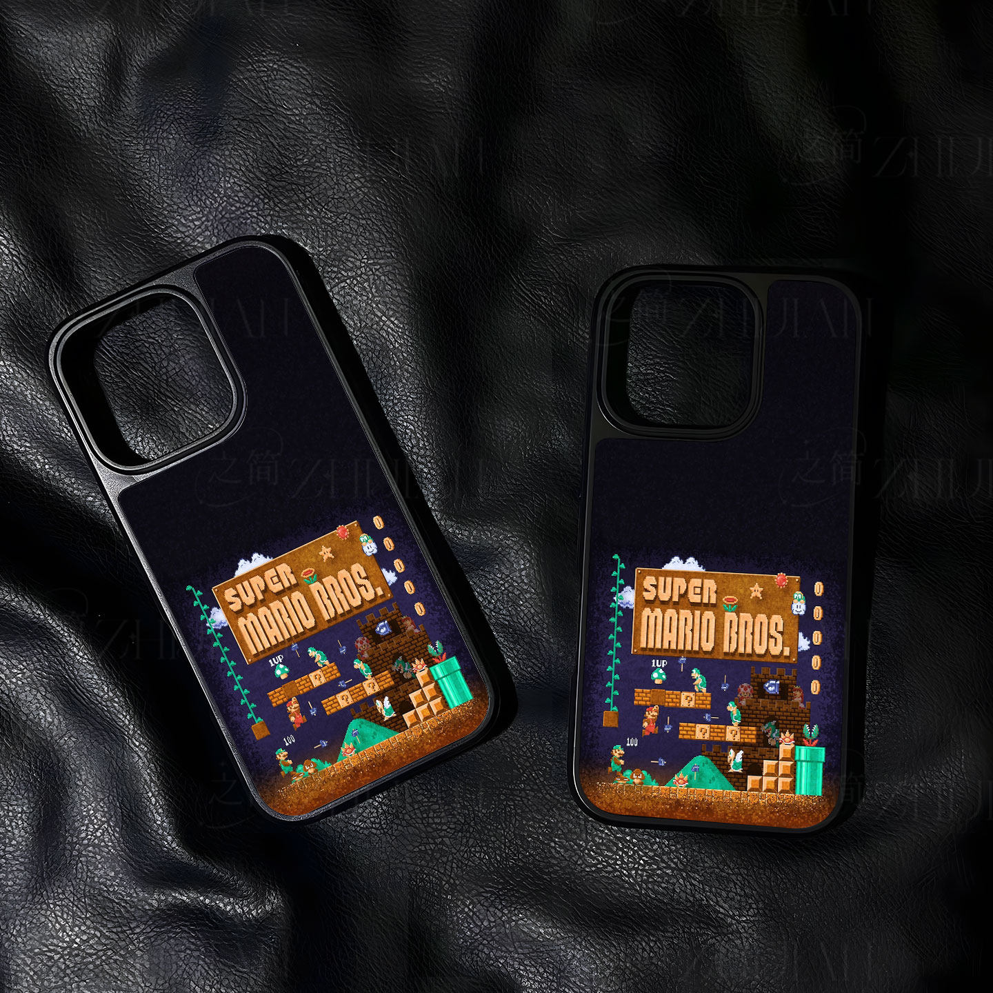 超级马里奥场景手机壳大孔电镀黑框碳纤纹二合一磁吸适用苹果17promax华为小米15PROMATE60PROPLUS小米17PROM