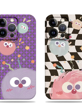 苹果17promax三只煤球菲林情侣手机壳适用苹果华为红米K60EMATE60PRO+畅享60PROMATE80PROMAXopporeno15pro