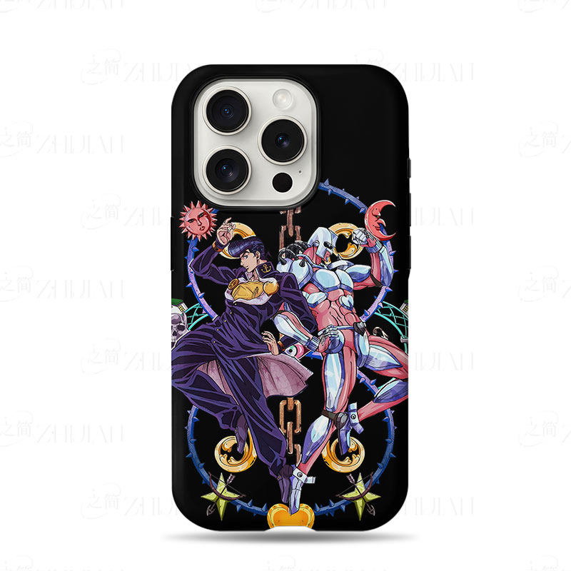 仗助疯狂钻石磨砂磁吸手机壳大孔亮面硬壳适用苹果iphone18promax华为PURAXVIEW荣耀MAGIC6PRO小米13ULTRA