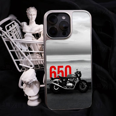 海边650摩托手机壳大孔电镀黑框碳纤纹二合一磁吸适用苹果17promax华为PURA70PROPLUSPURA80PROPLUS小米15PRO