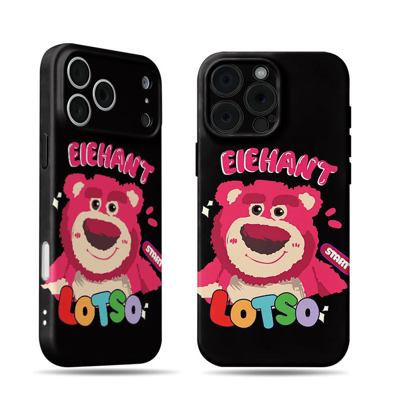 草莓熊卡通磨砂磁吸手机壳大孔亮面硬壳适用苹果iphone18promax华为PURAXVIEW华为P40PRO荣耀100PRO