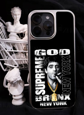 叼雪茄潮牌人物手机壳大孔电镀黑框碳纤纹二合一磁吸适用苹果17promax华为PURA70PROPLUS小米17PROMAXP60PRO