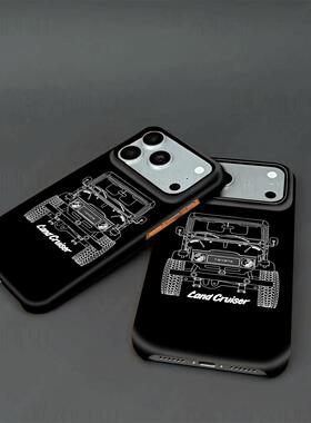 丰田酷路泽硬壳磨砂磁吸手机壳适用苹果iphone17promax华为VIVOX200PROMINIOPPOFINDX9PROVIVOX200至尊FINDX8