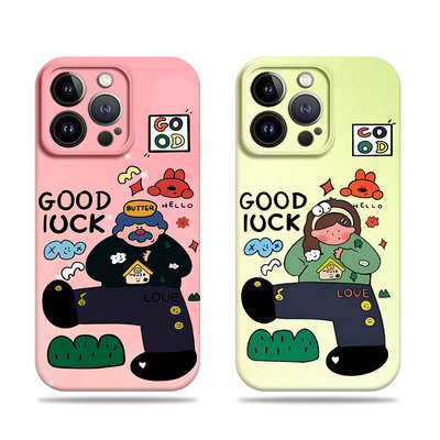 苹果17promax插画大叔女孩菲林情侣手机壳适用苹果华为MATE50ENOVA14PRO12/13/14/15新款P70PRO三星S24PLUS