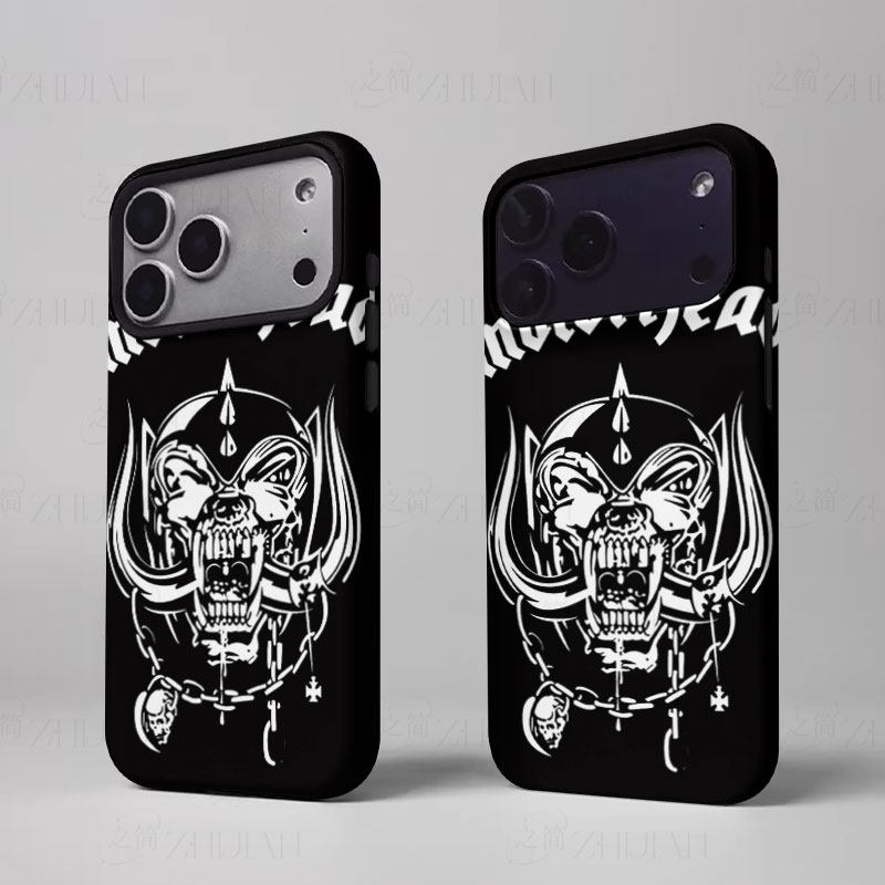 摩托头骷髅标磨砂磁吸手机壳大孔亮面硬壳适用苹果iphone18promax华为PURAXVIEW小米CIVI4PRO华为NOVA14ULTRA