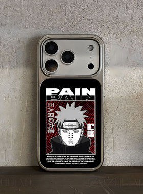 佩恩角色海报手机壳大孔电镀黑框碳纤纹二合一磁吸适用苹果17promax华为PURA70ULTRAMATE70PROPLUS小米17PROM