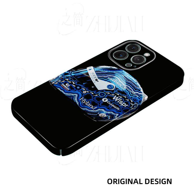 蓝纹赛车头盔磨砂磁吸手机壳大孔亮面硬壳适用苹果iphone18promax华为PURAXVIEWIQOONEO71加TURBO6