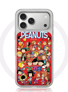 花生角色群像手机壳大孔电镀黑框碳纤纹二合一磁吸适用苹果17promax华为PURA70ULTRAPURA70PROPLUS小米17PROM