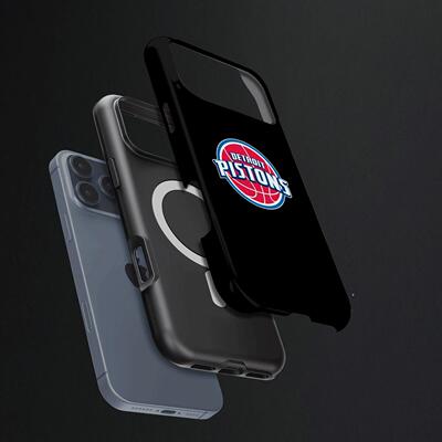 活塞队队标硬壳磨砂磁吸手机壳适用苹果iphone17promax华为P60pro荣耀500pro荣耀MAGIC8PROVIVOX300PRO
