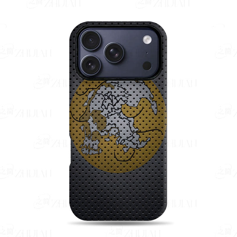 穿孔骷髅地球磨砂磁吸手机壳大孔亮面硬壳适用苹果iphone18promax华为PURAXVIEW红米K60E荣耀MAGIC5PRO