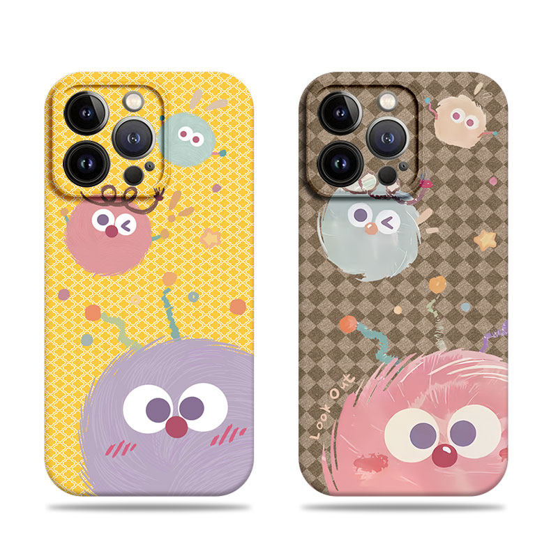 苹果17promax三只煤球菲林情侣手机壳适用苹果华为P60ART小米CIVI4PRO荣耀400PROVIVOS19PRO红米K70E