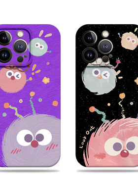 苹果17promax三只煤球菲林情侣手机壳适用苹果华为P60ART红米K80PROIQOONEO10PROPLUSP80ULTRANOVA13PRO