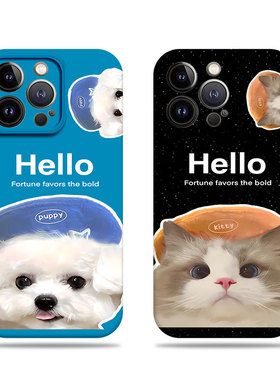 苹果17promax带帽猫咪狗狗菲林情侣手机壳适用苹果华为IQOO12PROVIVOY77E荣耀300PRO三星S24PLUSOPPOA5PRO