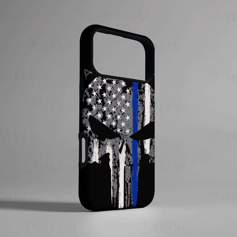 细蓝线惩罚者磨砂磁吸手机壳大孔亮面硬壳适用苹果iphone18promax华为PURAXVIEW红米K70E1加ACE3V