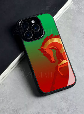 苹果17promax红马j玻璃手机壳马年新年祝福有钱适用苹果华为OPPORENO15PRONOVA14PRO三星S25ULTRAVIVOX300PRO
