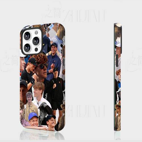 辛纳网球拼图磨砂磁吸手机壳大孔亮面硬壳适用苹果iphone18promax华为PURAXVIEW华为MATE40PROPLUS华为NOVA9P