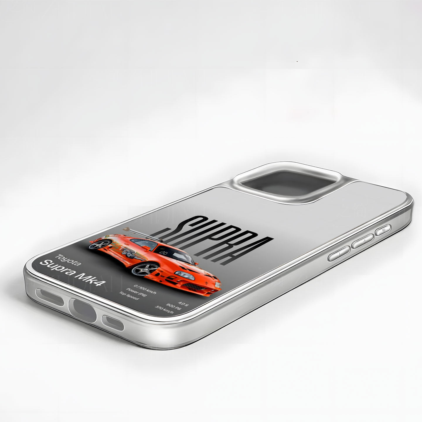 橙色Supra跑车手机壳大孔电镀黑框碳纤纹二合一磁吸适用苹果17promax华为PURA70ULTRA小米14PROPURA80ULTRA