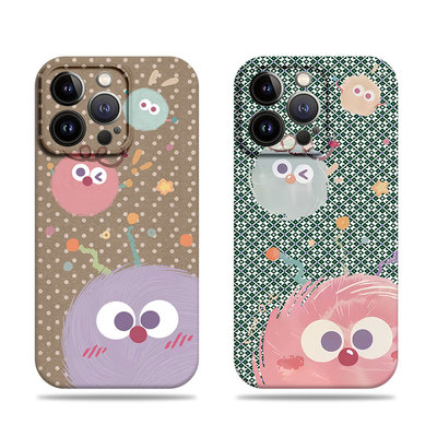 苹果17promax三只煤球菲林情侣手机壳适用苹果华为IQOOZ9XFINDX8PRO一加ACE5至尊版荣耀500proOPPOA96