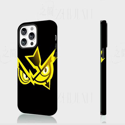 黄黑闪电怒眼标磨砂磁吸手机壳大孔亮面硬壳适用苹果iphone18promax华为PURAXVIEW1加ACE3PRO小米17PROMAX