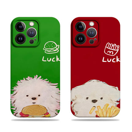 苹果17promax狗狗薯条汉堡菲林情侣手机壳适用苹果华为小米14至尊OPPOK13TURBOPROOPPOK12S红米NOTE14PROPLUS