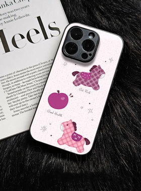 苹果17promax布马苹果玻璃手机壳马年新年祝福有钱适用苹果华为荣耀MAGIC7PROVIVOY500NOVA13PRO荣耀WINRT