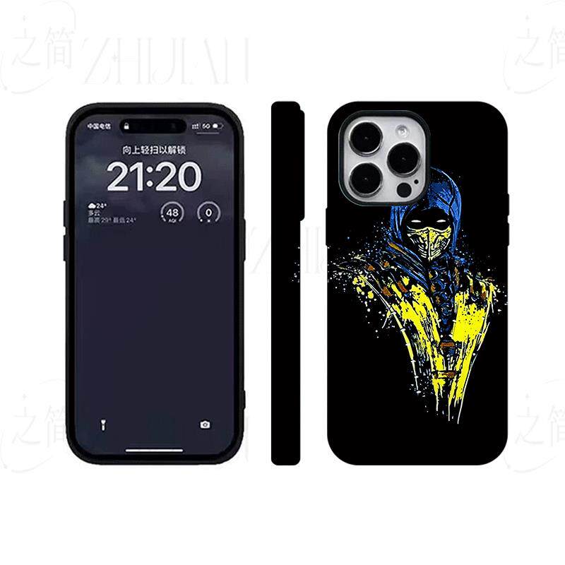 真人快打蝎子磨砂磁吸手机壳大孔亮面硬壳适用苹果iphone18promax华为PURAXVIEWIQOONEO7红米NOTE15PROPLUS