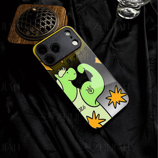 苹果17promax马力十足t玻璃手机壳马年新年祝福有钱适用苹果华为P80ULTRA荣耀300PRO小米CIVI5PROVIVOS20PRO