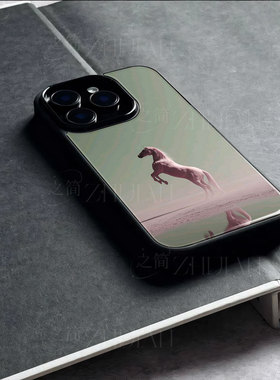 苹果17promax白马立蹄玻璃手机壳马年新年祝福有钱适用苹果华为荣耀MAGIC7PRONOVA13PRO麦芒40VIVOX200S