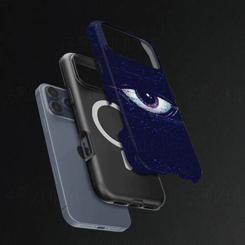 赛博星空眼眸磨砂磁吸手机壳大孔亮面硬壳适用苹果iphone18promax华为PURAXVIEW1加ACE2PROOPPOFINDX8ULTRA
