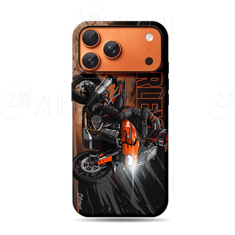 哈雷摩托骑手磨砂磁吸手机壳大孔亮面硬壳适用苹果iphone18promax华为PURAXVIEWVIVOS20PROIQOO12PRO