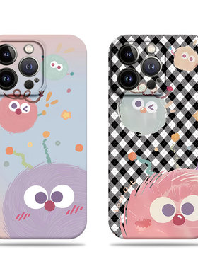 苹果17promax三只煤球菲林情侣手机壳适用苹果华为红米K70PRO三星S25PLUSIQOOZ10TURBOVIVOY200IVIVOX200至尊