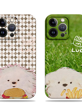 苹果17promax狗狗薯条汉堡菲林情侣手机壳适用苹果华为真我14pro一加15VIVOX200PROMINIFINDX8PROVIVOY300PRO