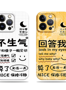 苹果17promax回答我不生气菲林情侣手机壳适用苹果华为IQOONEO10PROPLUS一加ACE5至尊版VIVOY78PLUS荣耀200PR