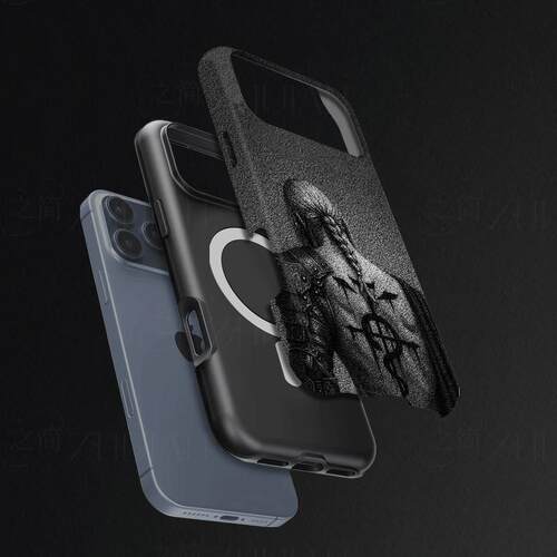 背纹铠甲战士磨砂磁吸手机壳大孔亮面硬壳适用苹果iphone18promax华为PURAXVIEW华为NOVA12PRO小米14ULTRA