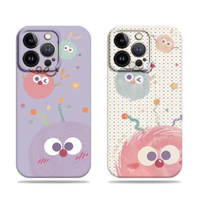 苹果17promax三只煤球菲林情侣手机壳适用苹果华为P60PRO红米TURBO4PRO12/13/14/15新款VIVOY200INOVA13